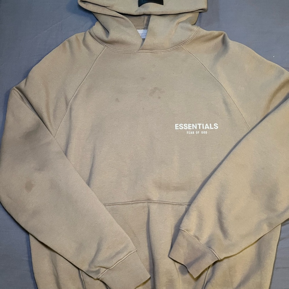 Fear of God Essentials Beige Hoodie